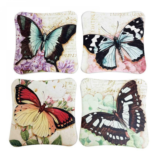 Set Of 4 Assorted Butterflies Coasters