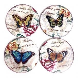 Set Of 4 Assorted Butterflies Coasters