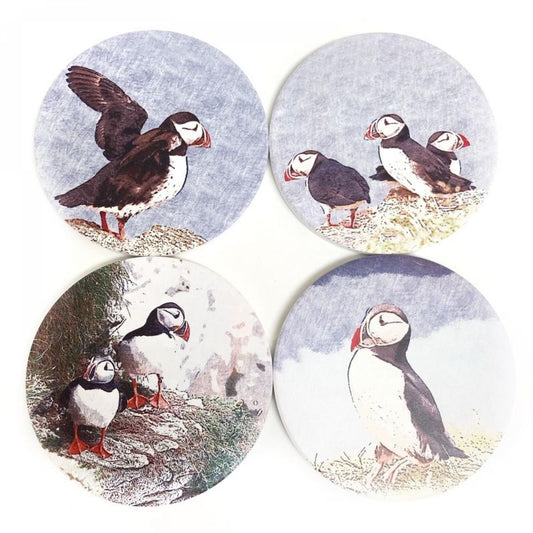 Set Of 4 Puffins Coasters