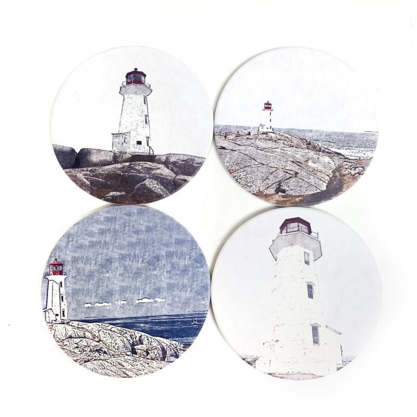 Set Of 4 Lighthouse Scenes Coasters