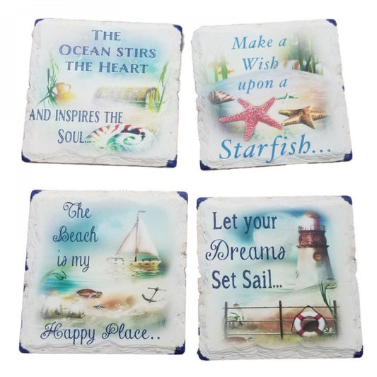 Set Of 4 Nautical Wishes Coasters