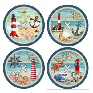 Set Of 4 Button Style Nautical Themes Coasters