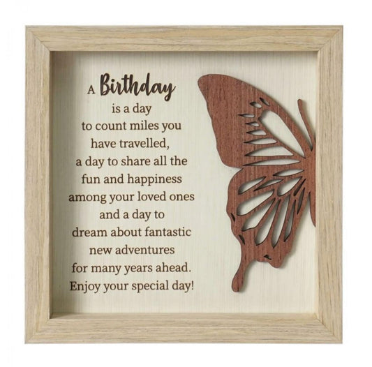 Butterfly With Text- Birthday Plaque