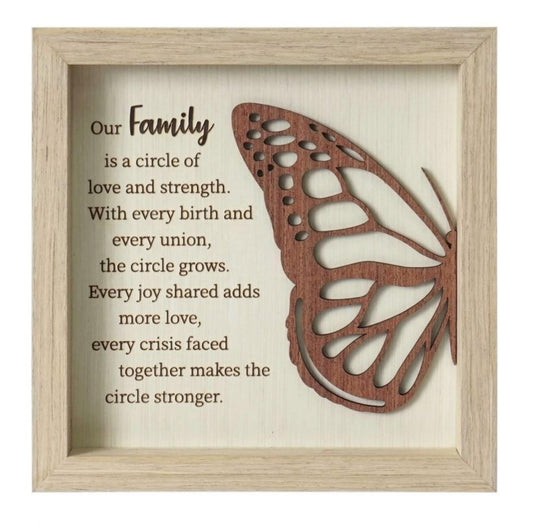 Butterfly With Text- Family Plaque