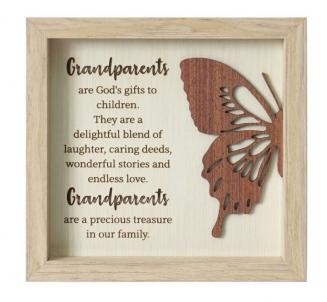 Butterfly With Text- Grandparents Plaque