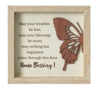 Butterfly With Text- House Blessing Plaque