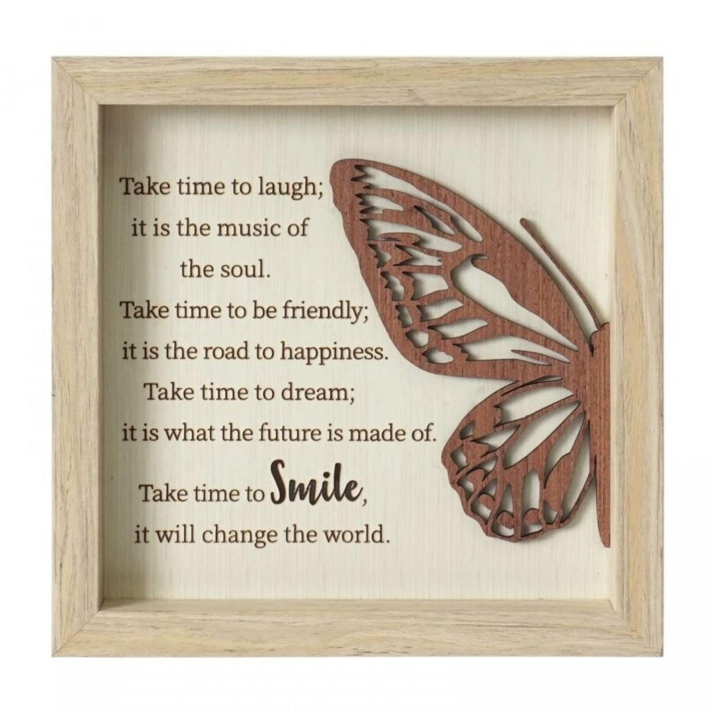 Butterfly With Text- Smile Plaque