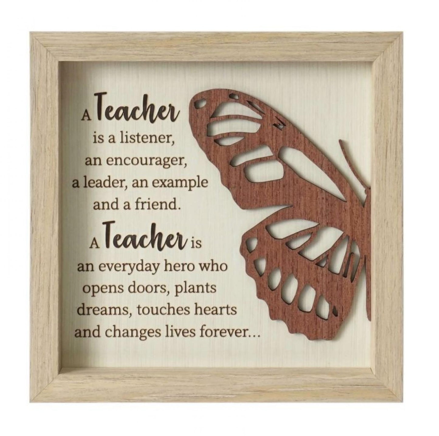 Butterfly With Text- Teacher Plaque