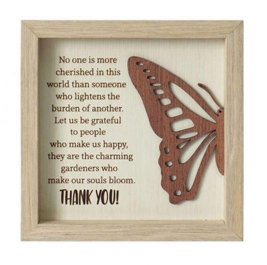 Butterfly With Text- Thank You Plaque