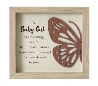 Butterfly With Text- Baby Girl Plaque