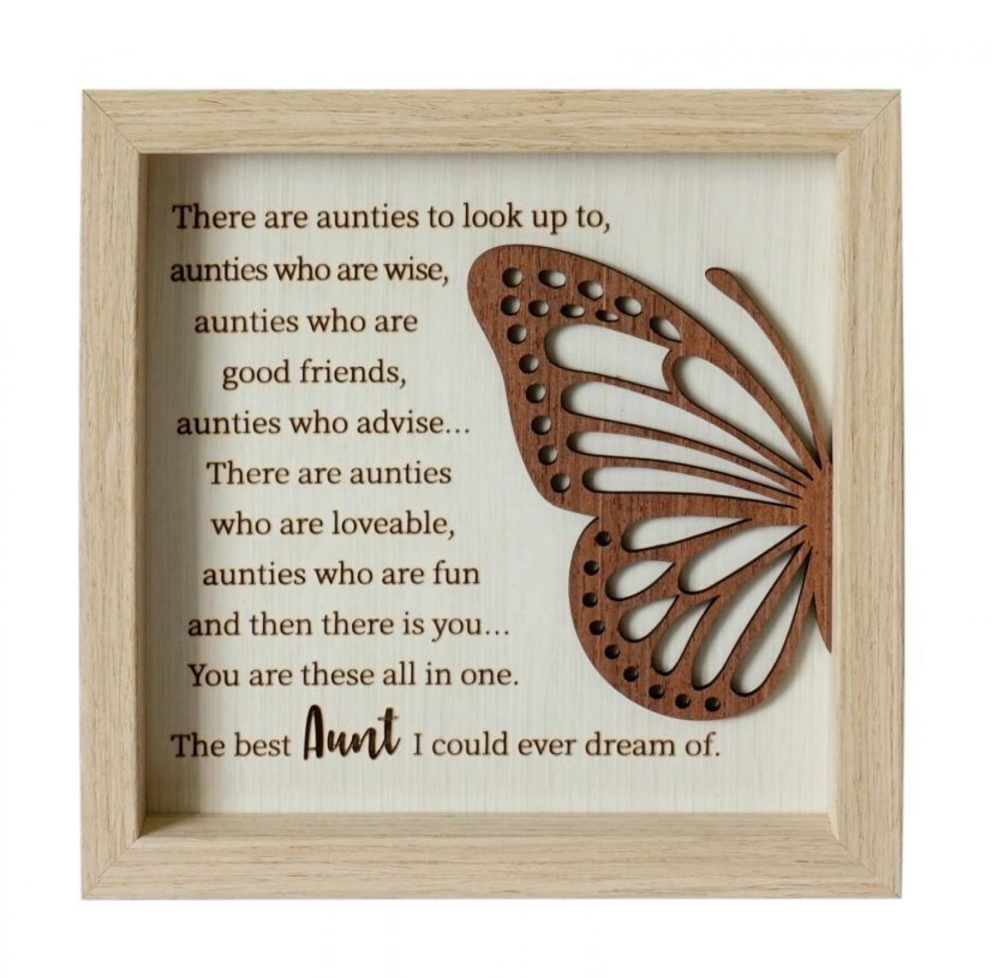 Butterfly With Text- Aunt Plaque