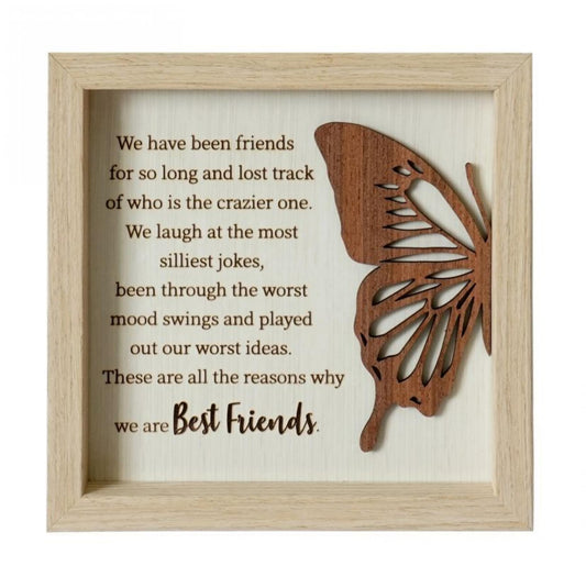 Butterfly With Text- Best Friends Plaque