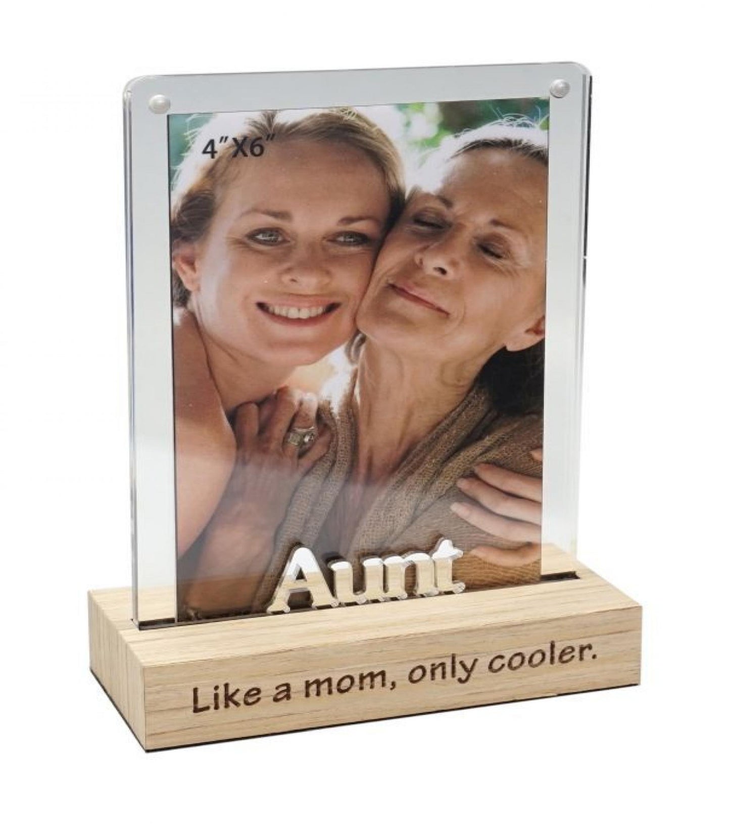 Magnetic Acrylic Frame On Stand With Text- Aunt Photo Frame