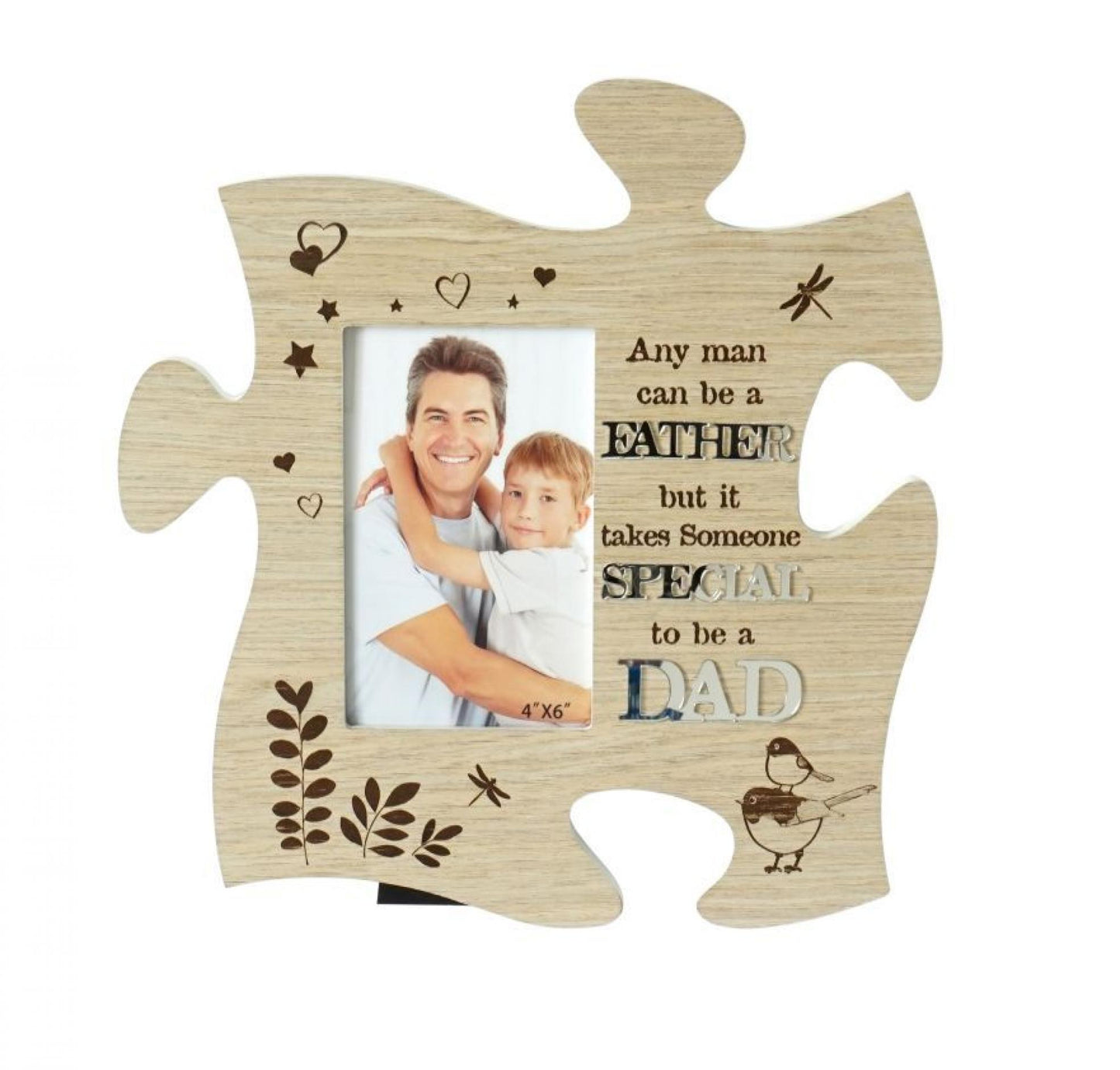 Puzzle Piece With Text -Dad Photo Frame