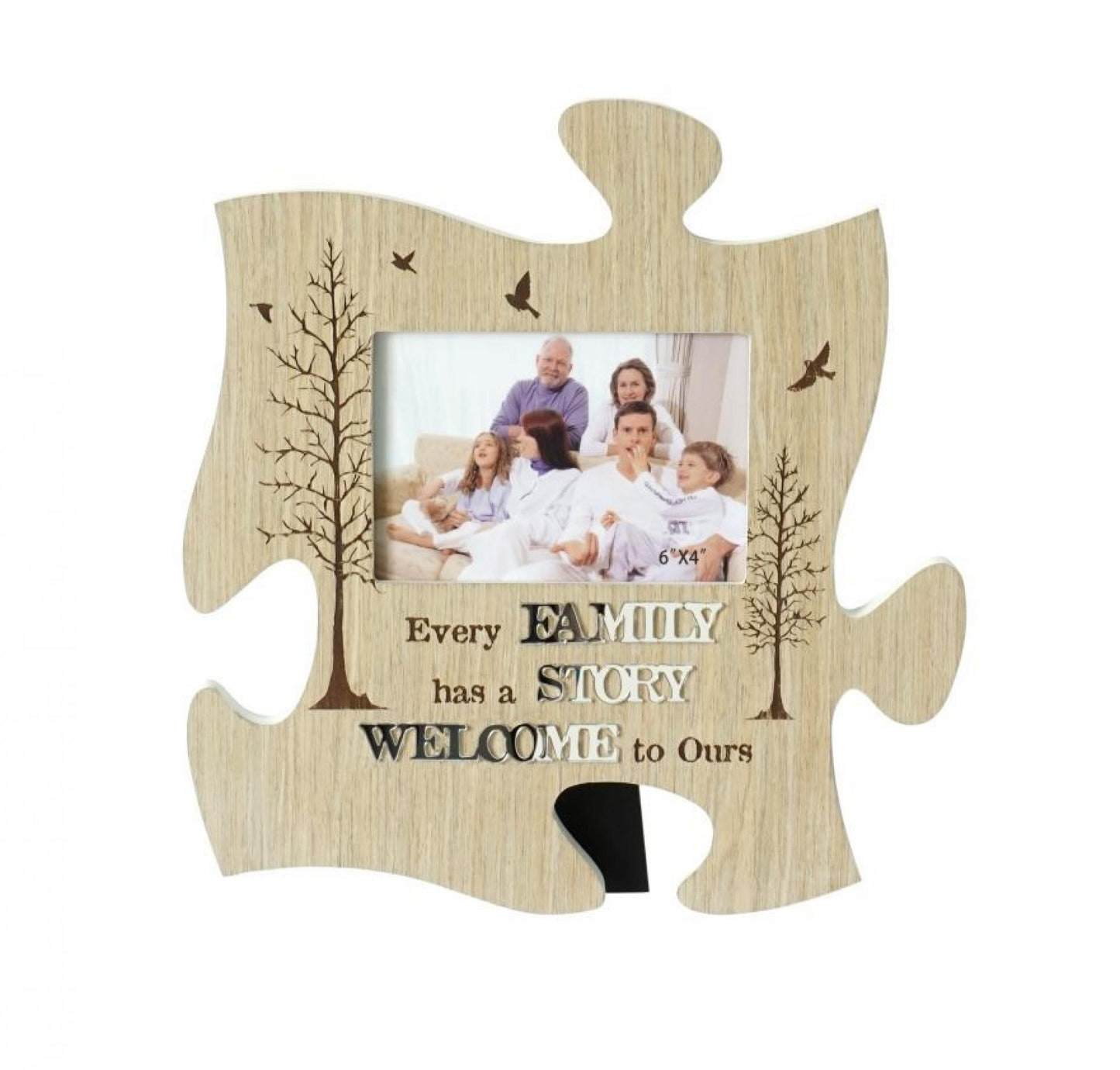 Puzzle Piece With Text -Family Story Photo Frame