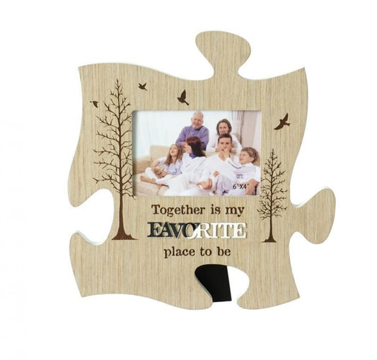 Puzzle Piece With Text -Together Is My Favorite Place To Be Photo Frame