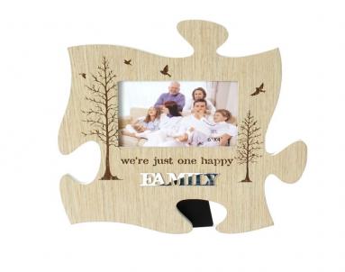 Puzzle Piece With Text -Happy Family Photo Frame