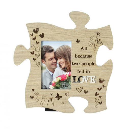 Puzzle Piece With Text -Love Photo Frame