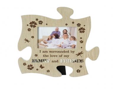 Puzzle Piece With Text -Family And Friends Photo Frame