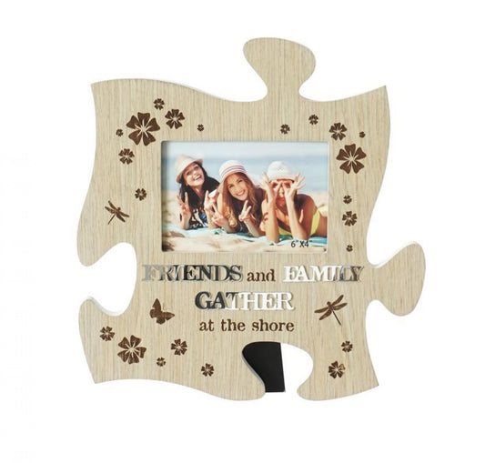 Puzzle Piece With Text -Friends And Family Gather At The Shore Photo Frame