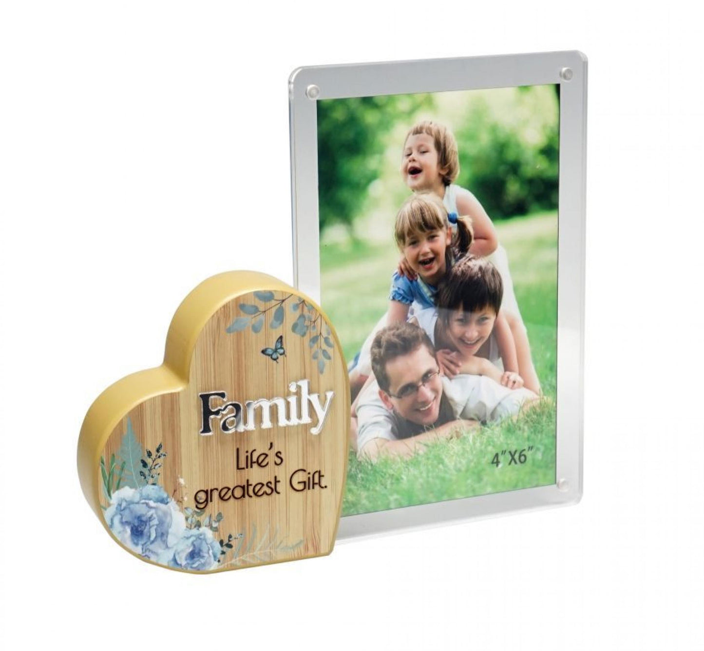 Heart With Text And Clear Photo Frame- Family Photo Frame