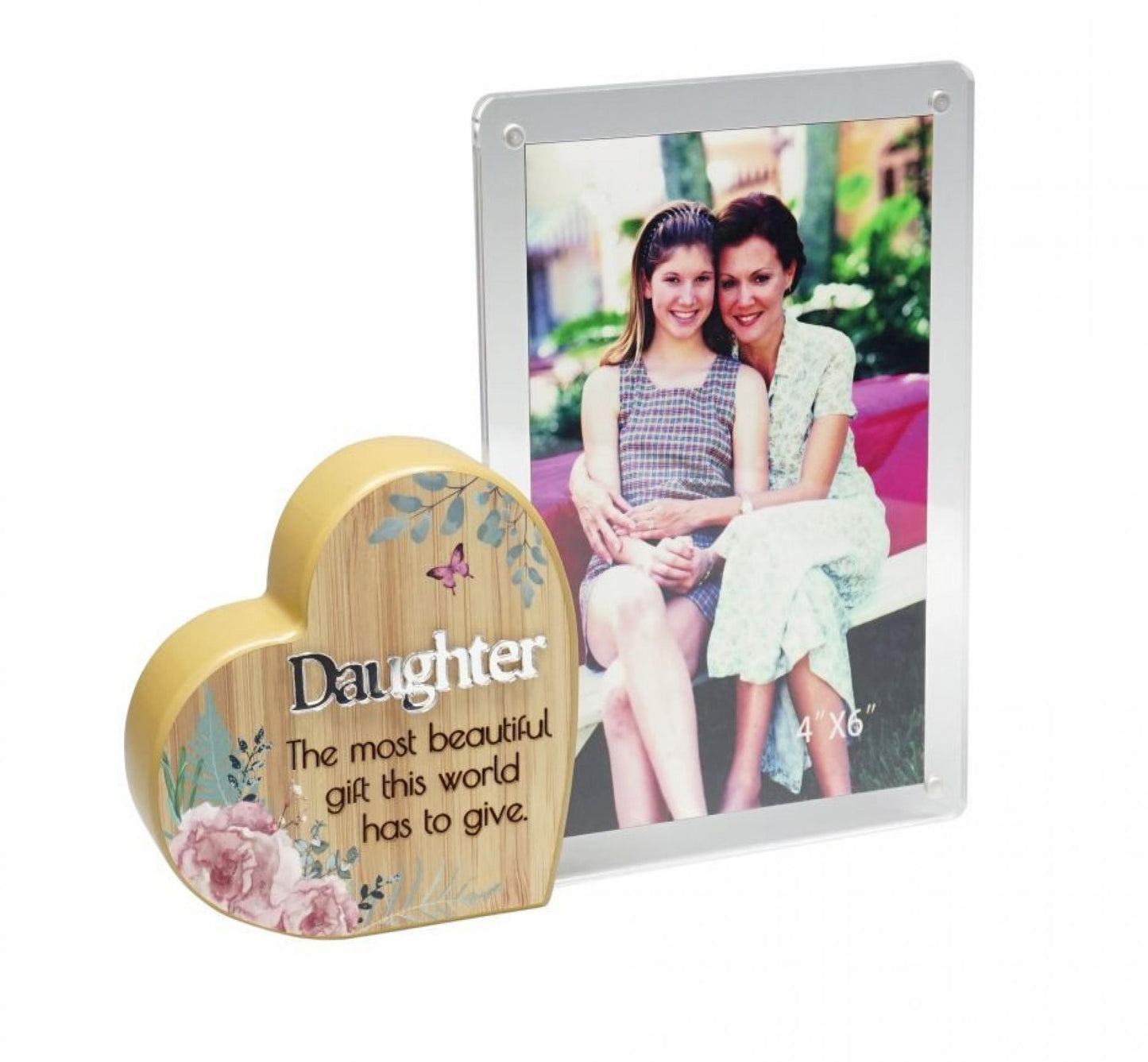 Heart With Text And Clear Photo Frame- Daughter Photo Frame