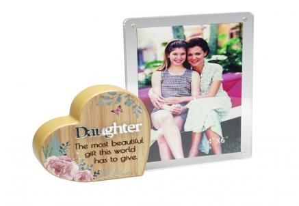 Heart With Text And Clear Photo Frame- Daughter Photo Frame