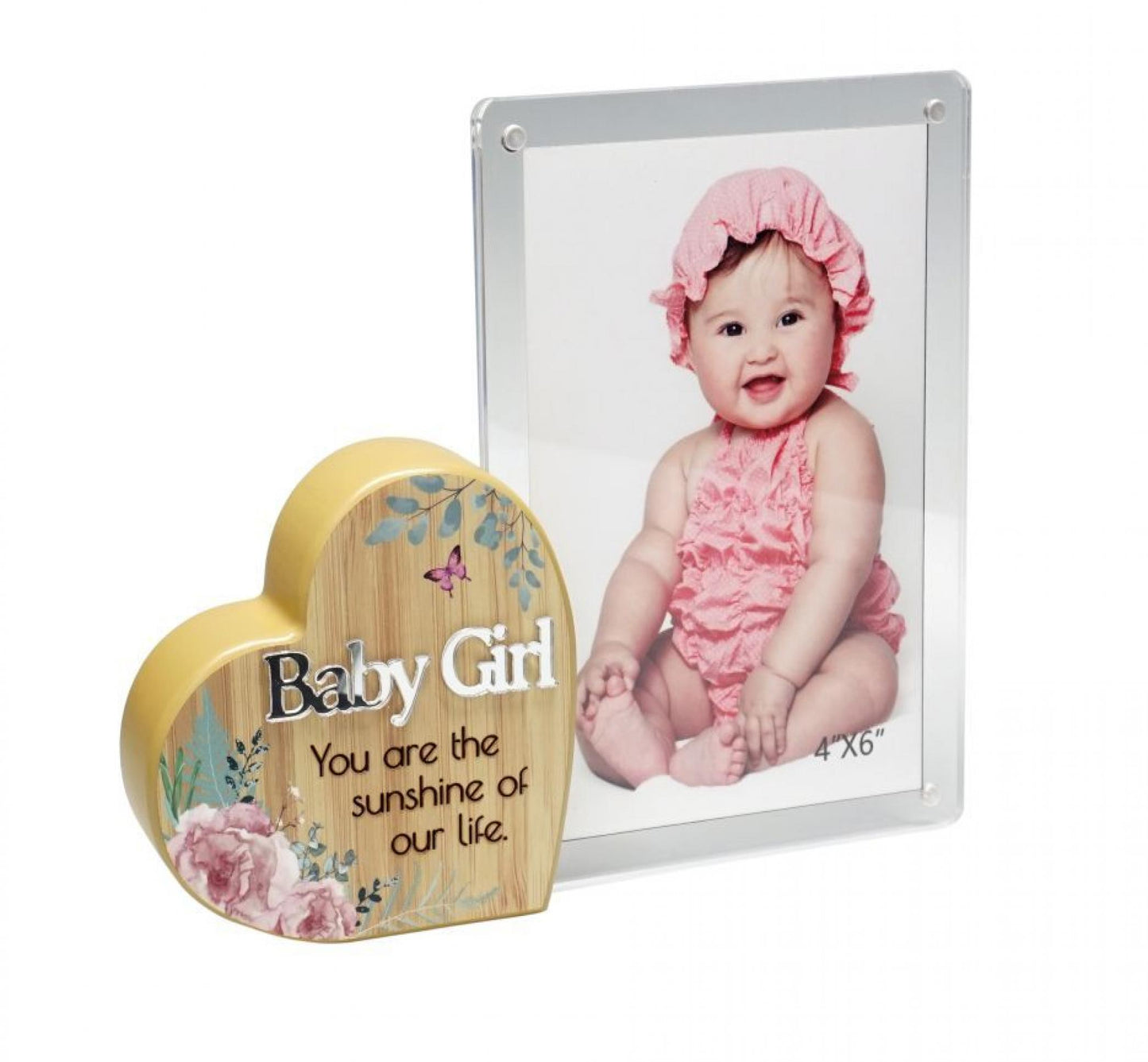 Heart With Text And Clear Photo Frame- Baby Girl Photo Frame