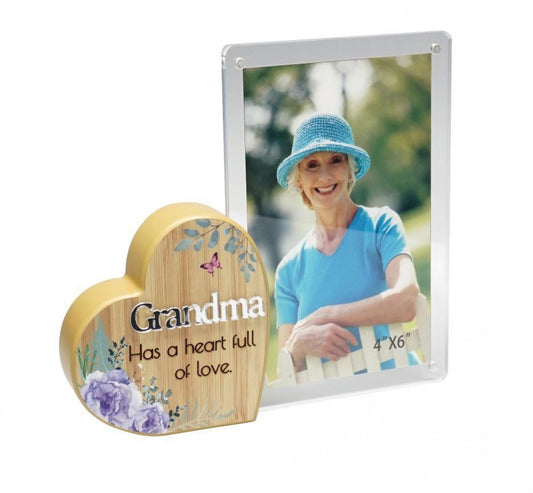 Heart With Text And Clear Photo Frame- Grandma Photo Frame