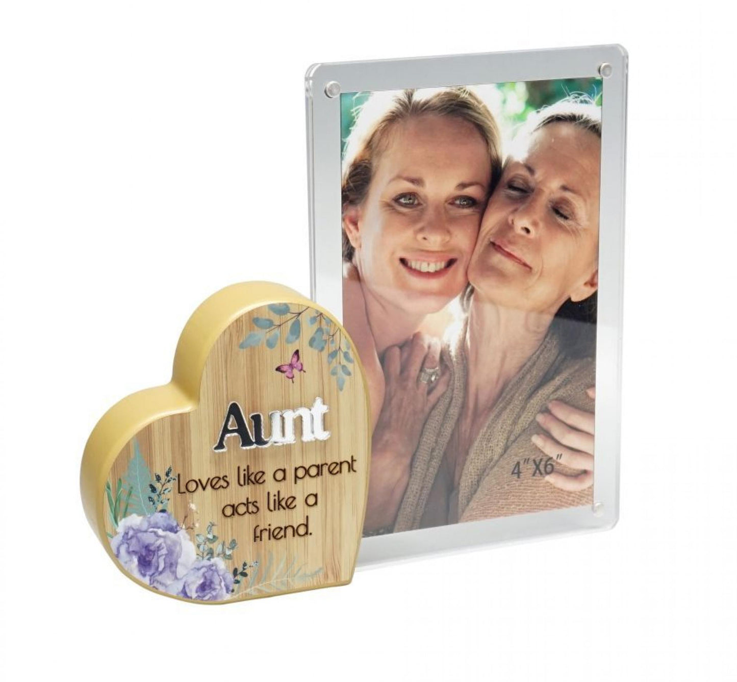 Heart With Text And Clear Photo Frame- Aunt Photo Frame