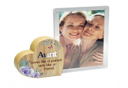 Heart With Text And Clear Photo Frame- Aunt Photo Frame