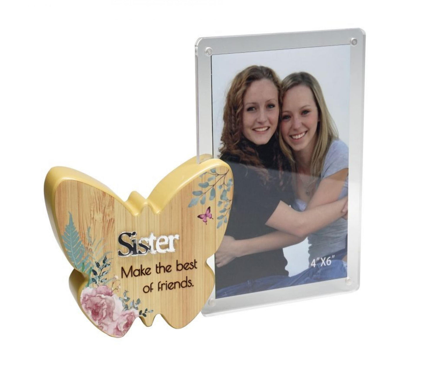 Butterfly With Text And Clear Photo Frame- Sister Photo Frame