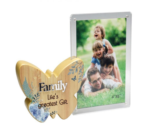 Butterfly With Text And Clear Photo Frame- Family Photo Frame