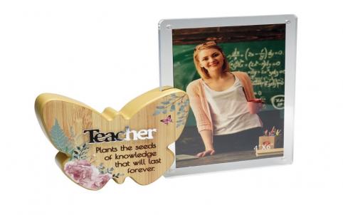 Butterfly With Text And Clear Photo Frame- Teacher Photo Frame