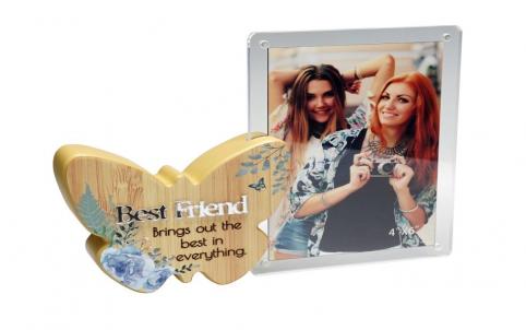 Butterfly With Text And Clear Photo Frame- Best Friends Photo Frame