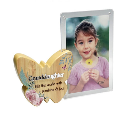 Butterfly With Text And Clear Photo Frame- Granddaughter Photo Frame