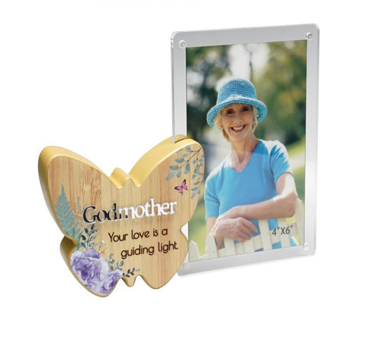 Butterfly With Text And Clear Photo Frame- Godmother Photo Frame