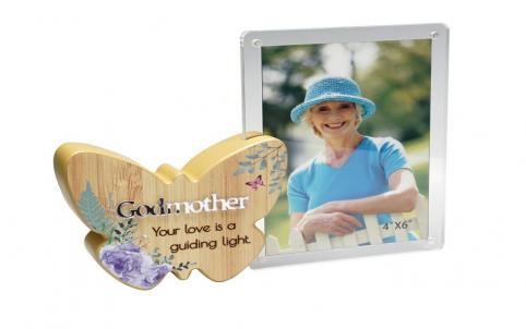 Butterfly With Text And Clear Photo Frame- Godmother Photo Frame