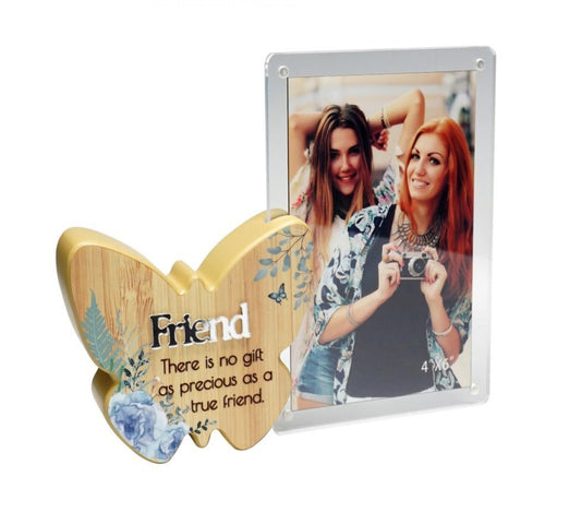 Butterfly With Text And Clear Photo Frame- Friend Photo Frame