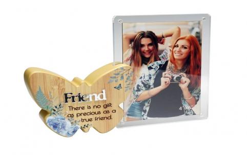 Butterfly With Text And Clear Photo Frame- Friend Photo Frame