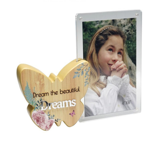 Butterfly With Text And Clear Photo Frame- Dreams Photo Frame