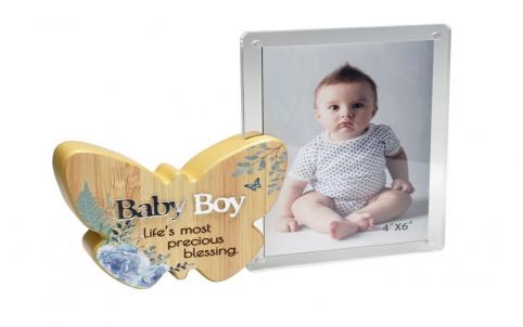 Butterfly With Text And Clear Photo Frame- Baby Boy Photo Frame