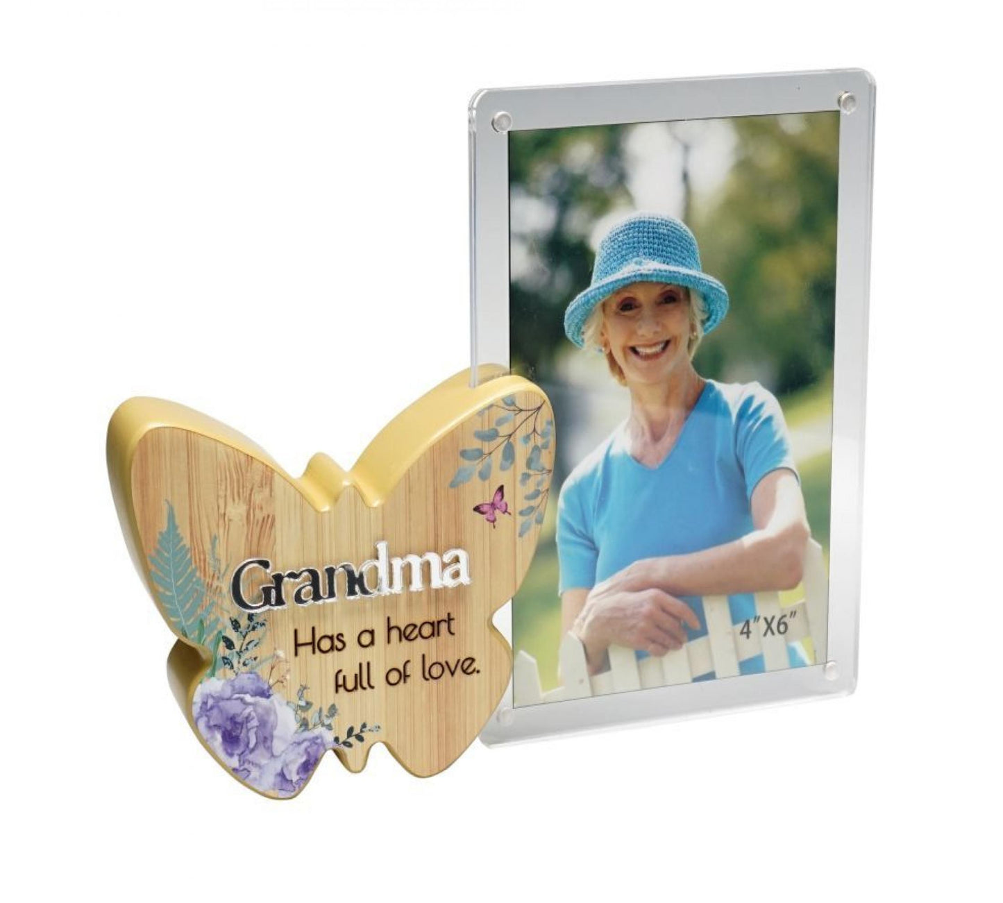 Butterfly With Text And Clear Photo Frame- Grandma Photo Frame