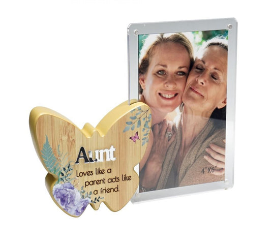 Butterfly With Text And Clear Photo Frame- Aunt Photo Frame