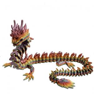 3D Printed Rainbow Color Imperial Dragon Figurine