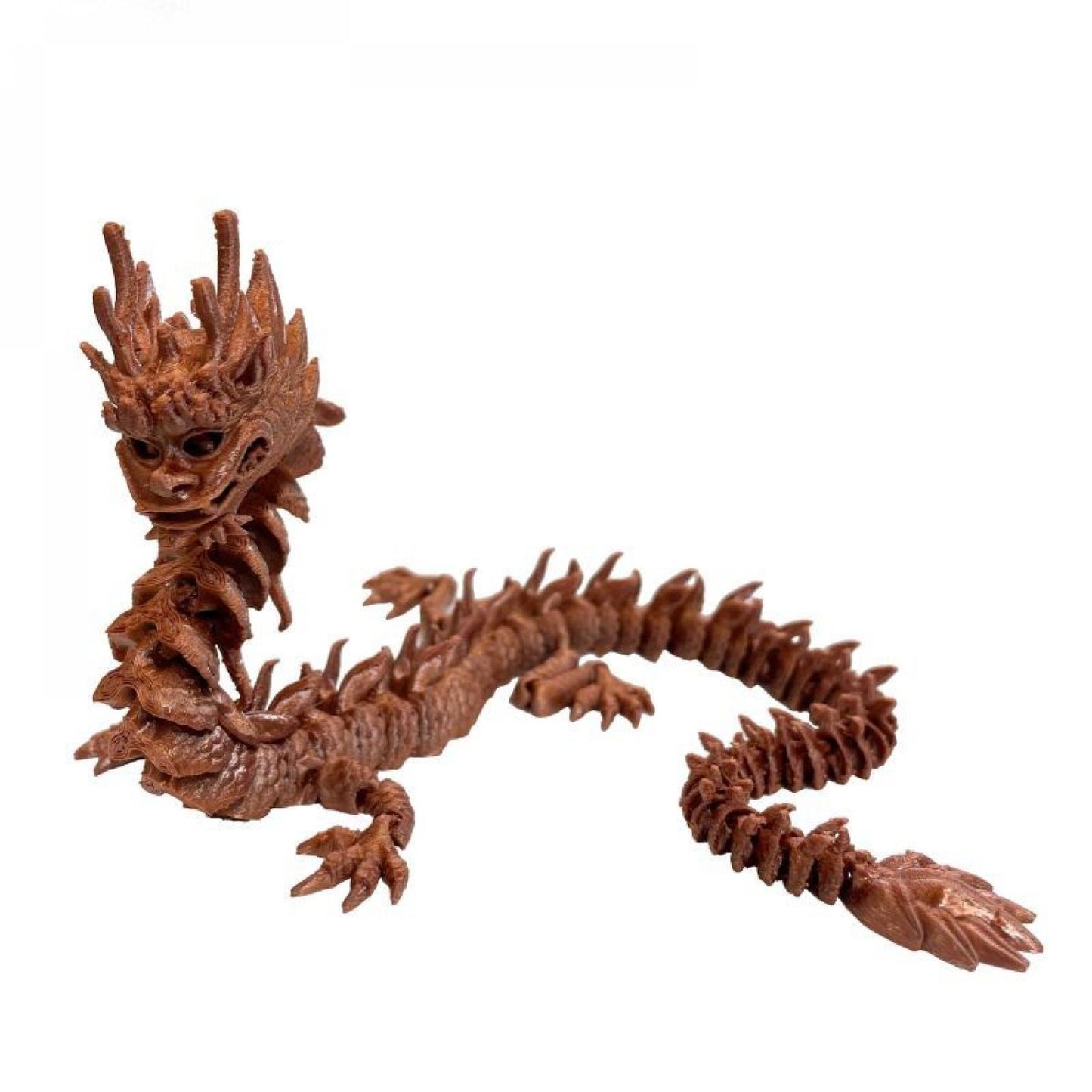 Copper Color Imperial Dragon 3D Printed Figurine