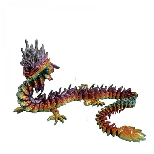 Rainbow Color Imperial Dragon 3D Printed Figurine