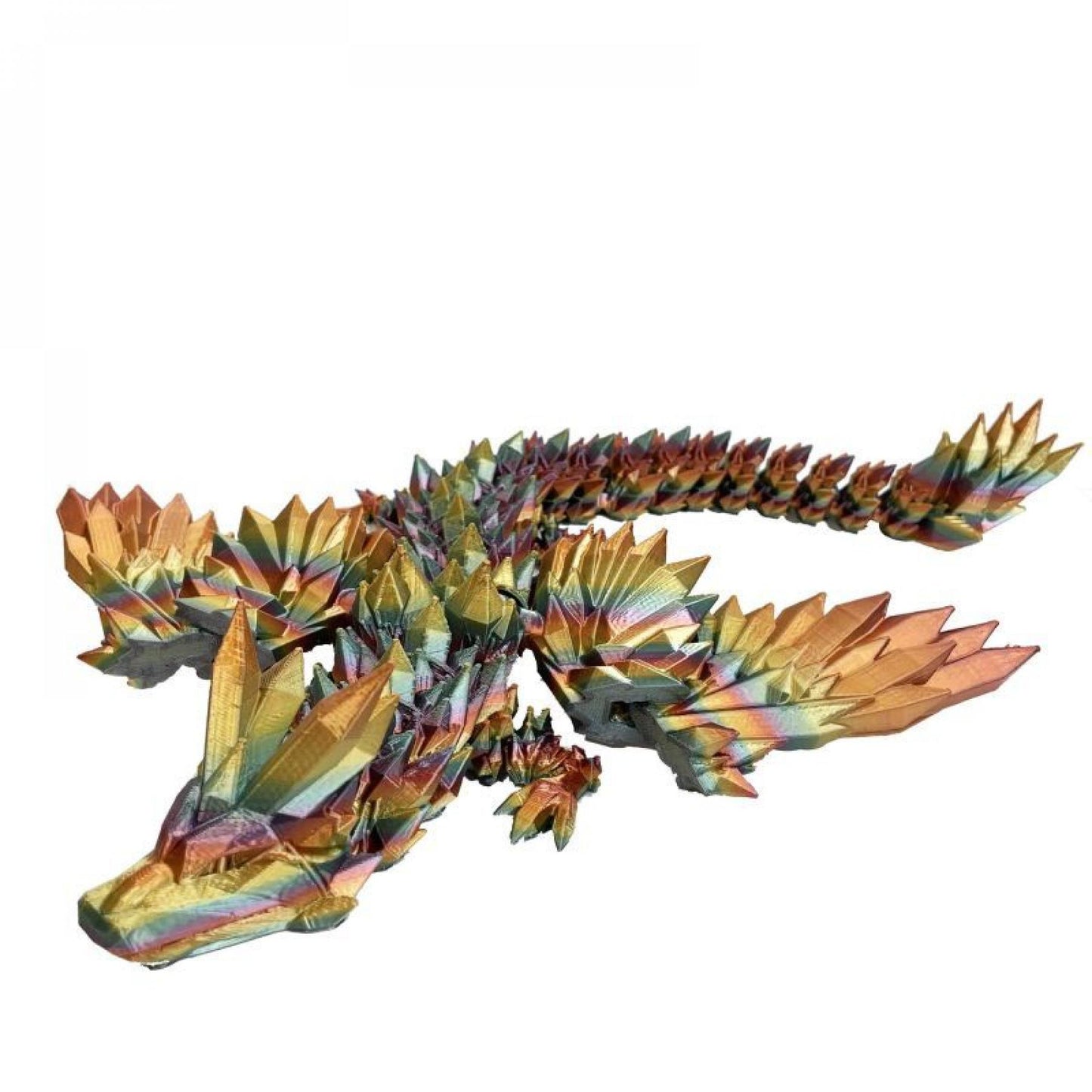 3D Printed Movable Wings Crystal Dragon Long Tail Sculpture