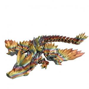 3D Printed Movable Wings Crystal Dragon Long Tail Sculpture