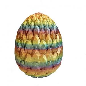 3D Printed Rainbow Color Dragon Egg Figurine